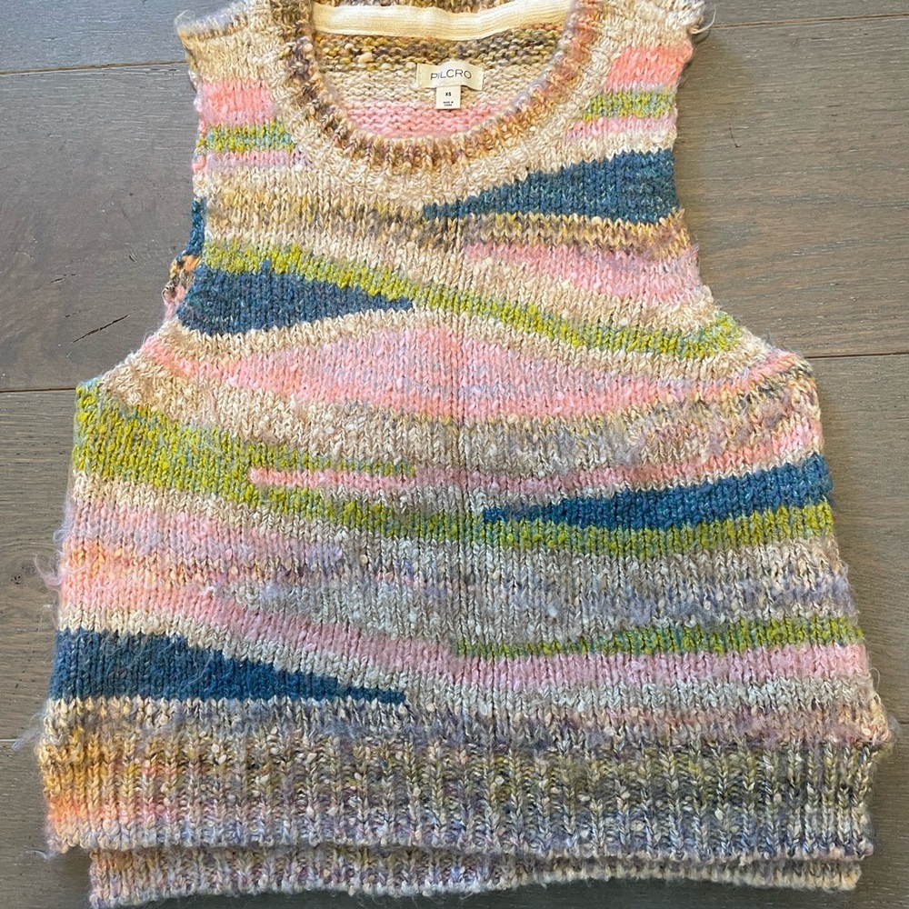Anthropologie Multicolor Knit Sweater Vest